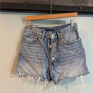 Lucky Brand Blue Jean Shorts High-Waisted Frayed Hem